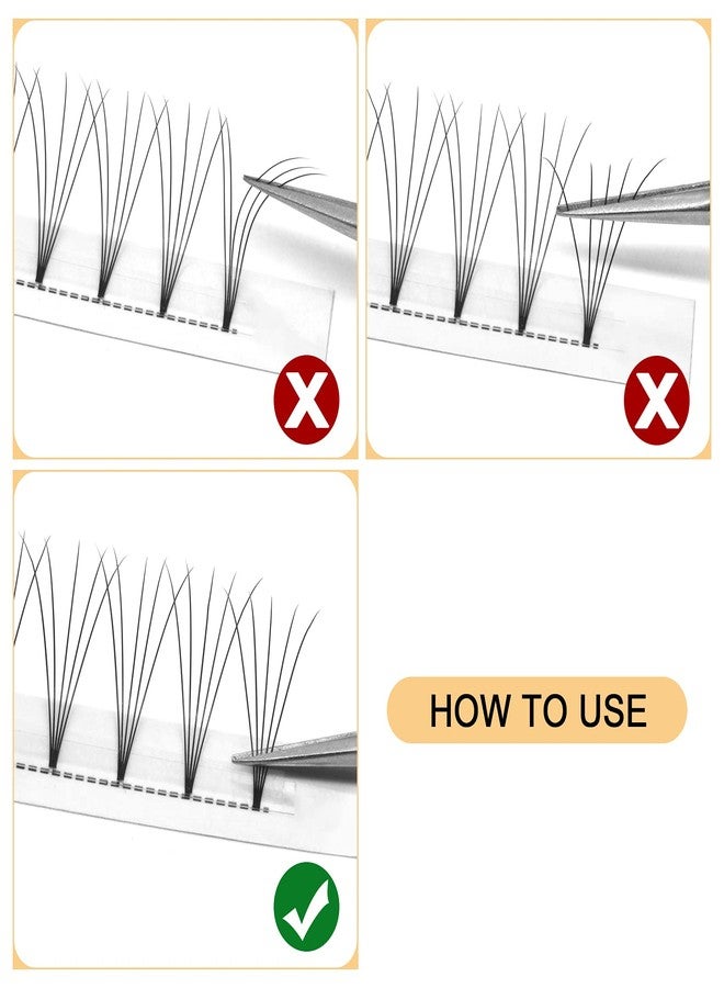 QUEWEL Premade Lash Fans, 5D Premade Fans Eyelash Extensions 0.10mm Thickness C Curl 13mm Volume Lash Extensions Short Stem Pre Made Fans Eyelash Extensions(5D 0.10C 13mm) - Image 4